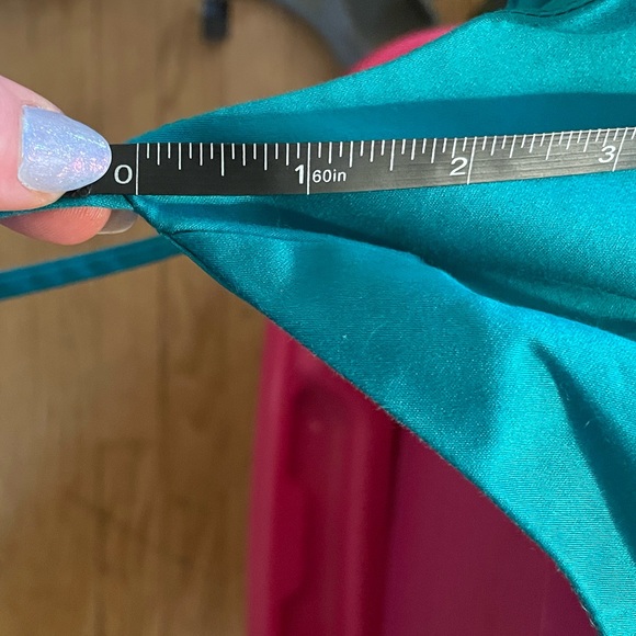 Teal Cotton Sateen Semiformal Dress from David’s Bridal, Size 22 - Picture 6 of 6